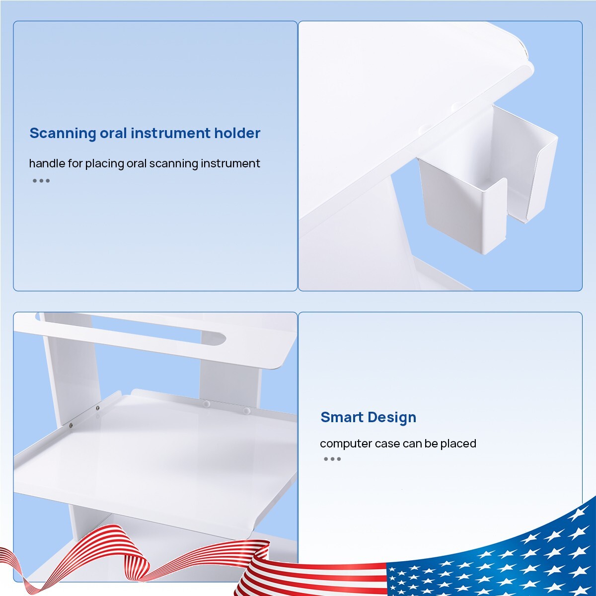Dental Multi-Function Trolley Cart For Dental Oral scanner/Endodontic Cart