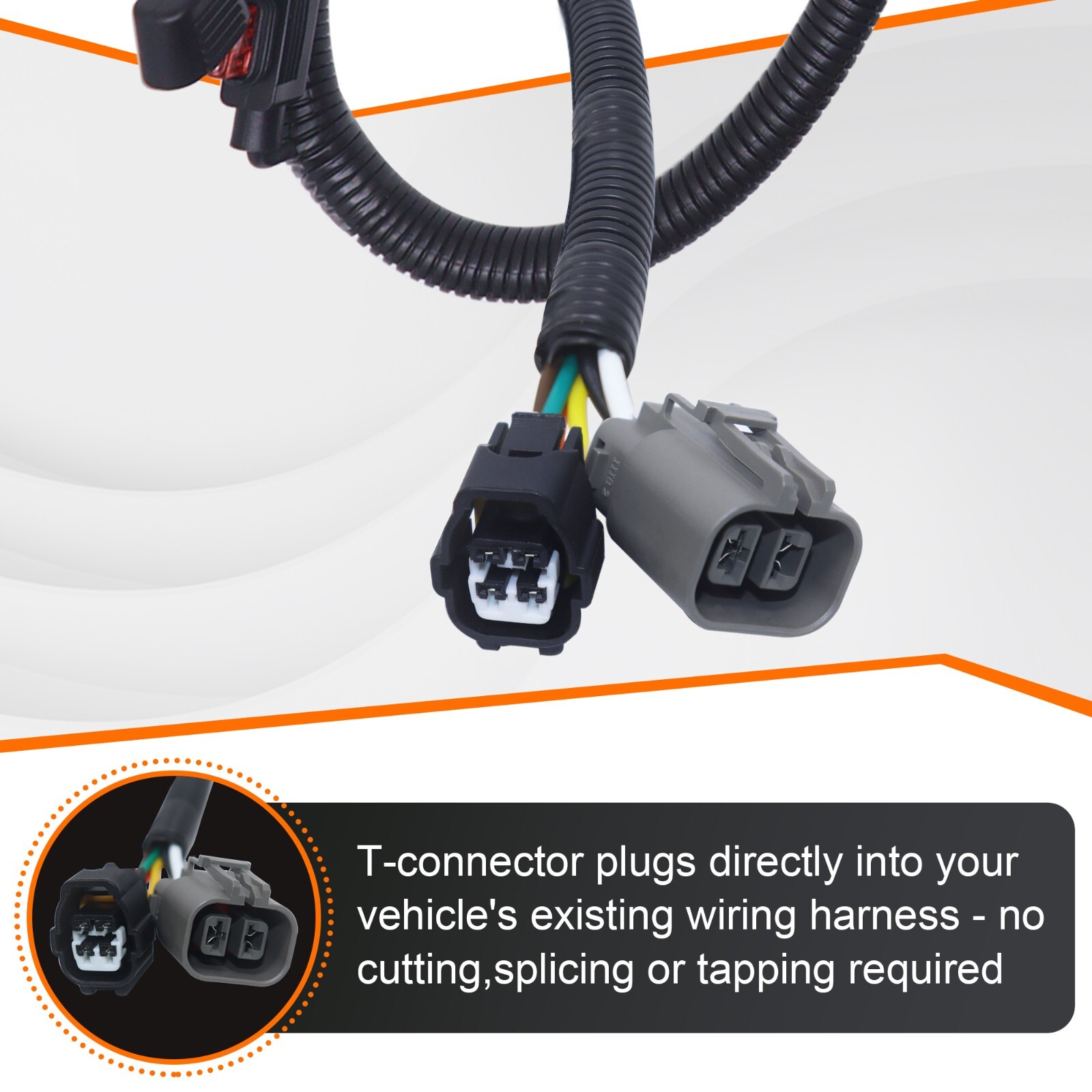 Custom 4 Way Flat Trailer Wiring Harness for Hyundai KIA with Tow Package C56332