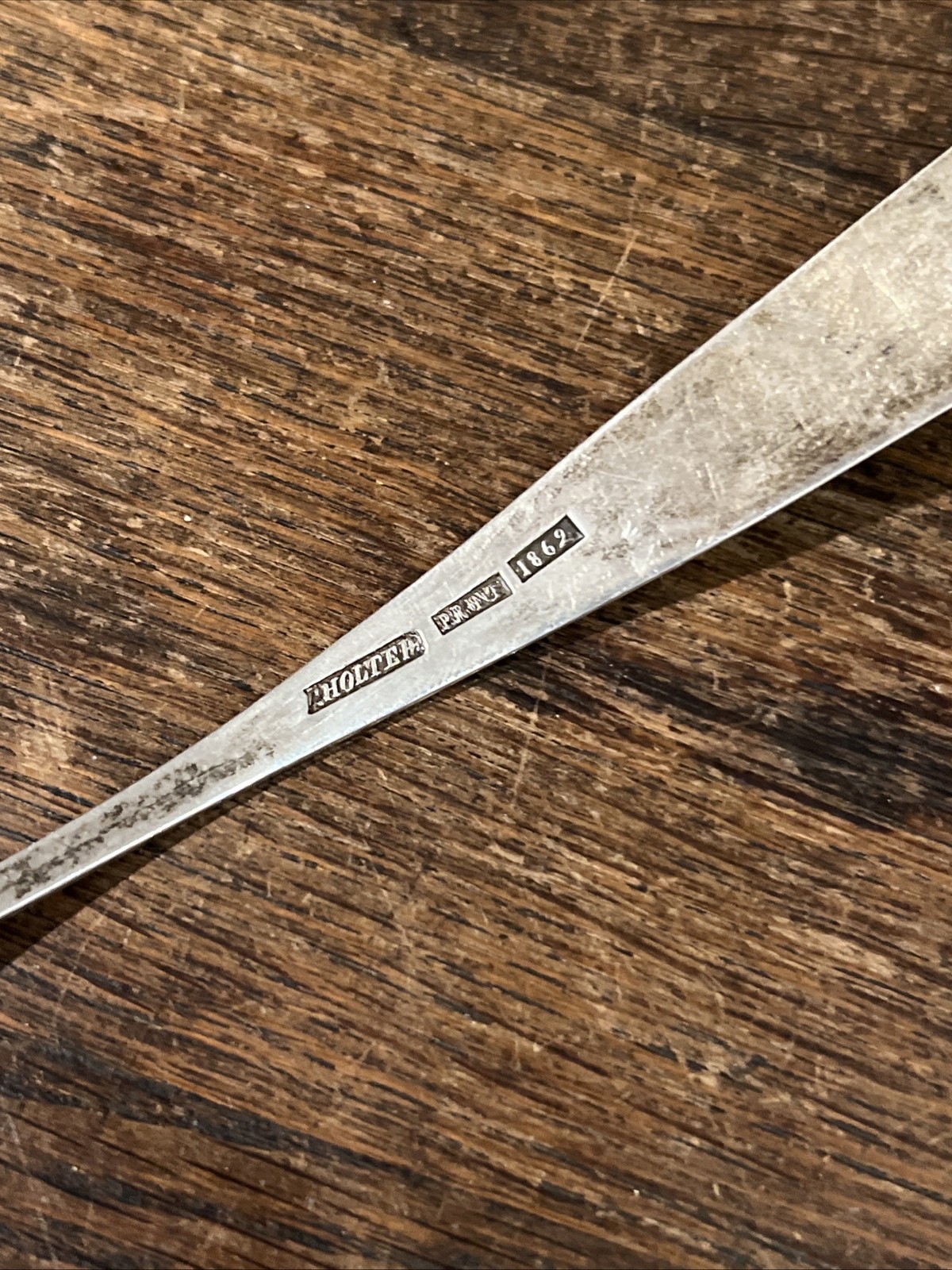 Vintage 1862 Christian Holter Serving Spoon Norway Norwegian 830 Silver 27g