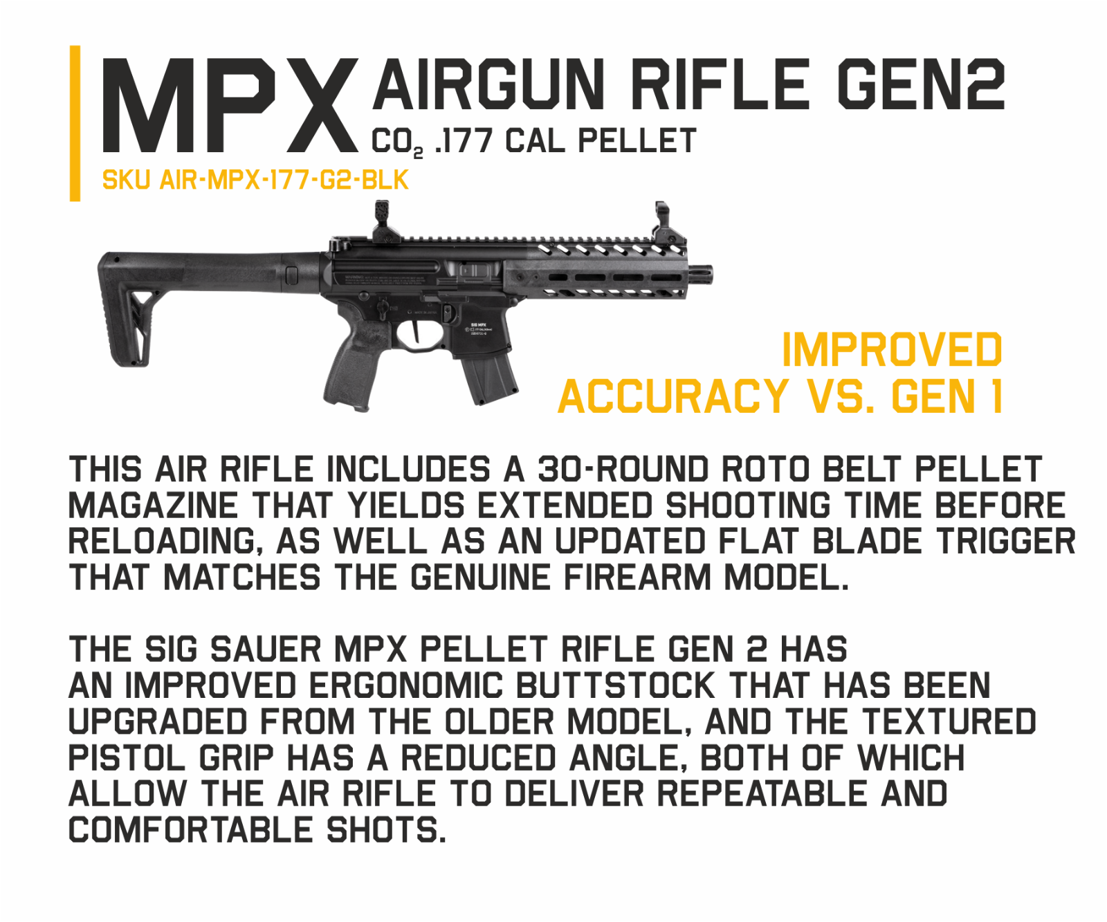 Sig Sauer MPX GEN 2 .177 Cal CO2 Pellet Air Rifle