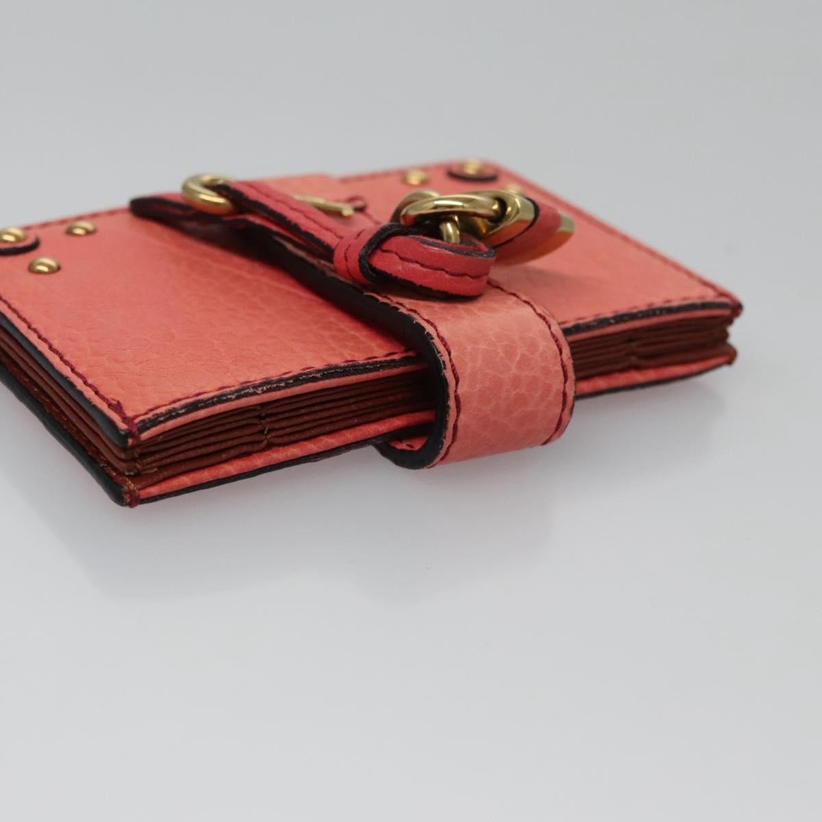 Chloe Card Case Leather Pink Auth 102045V