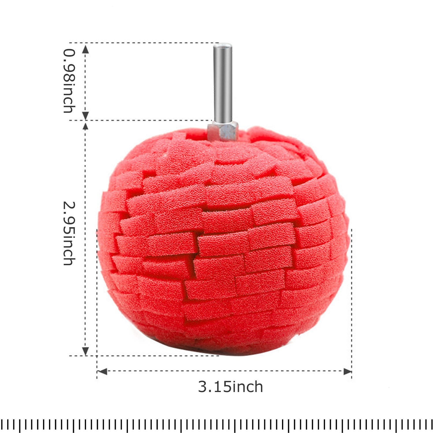 Foam Drill Polishing Cone Ball Pads Kit Car Hub Waxing Buffing Wheel Polisher 4"