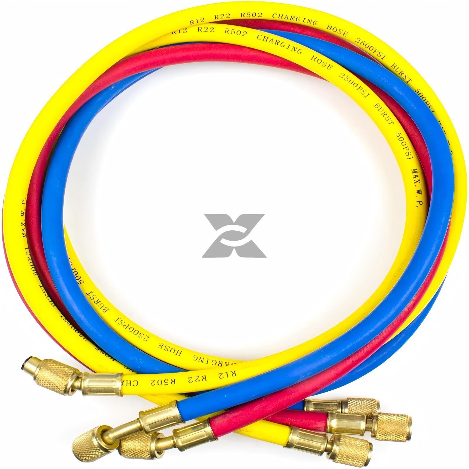 For R502 R134a R12 R22 AC Manifold Gauge Set A/C Refrigeration 3 Way Hose