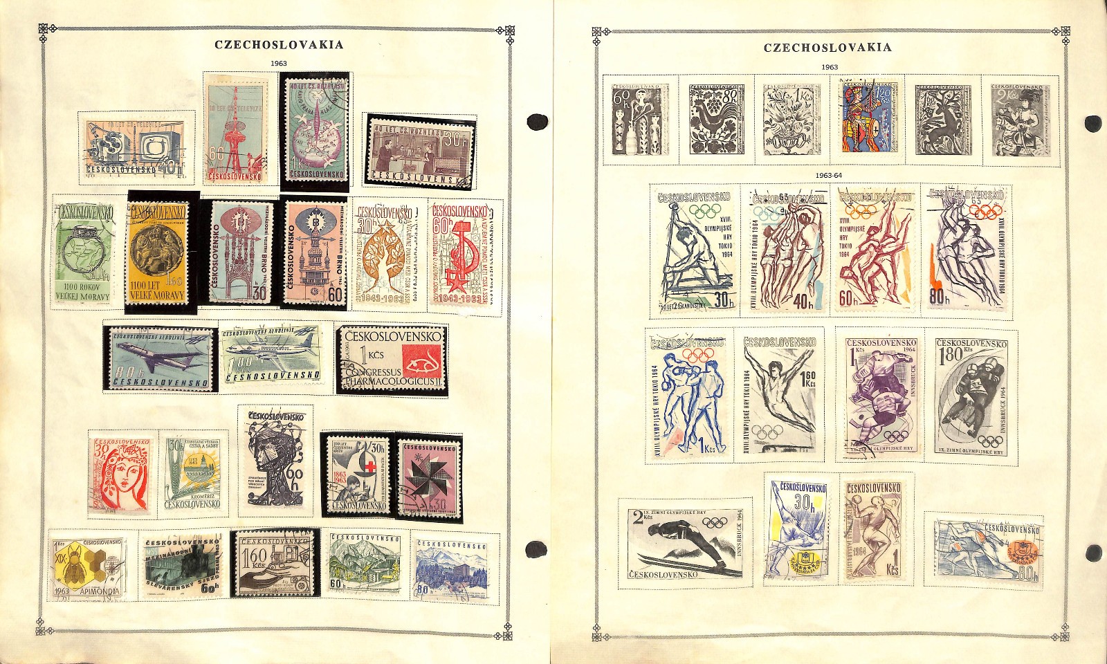 Czechoslovakia Stamp Collection on 80 Scott International Pages, 1918-1974 (CH)