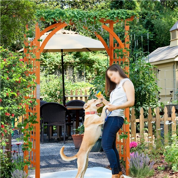 7ft Wooden Garden Arbor Arches Trellis for Wedding Party Climbing Plant Outdoor