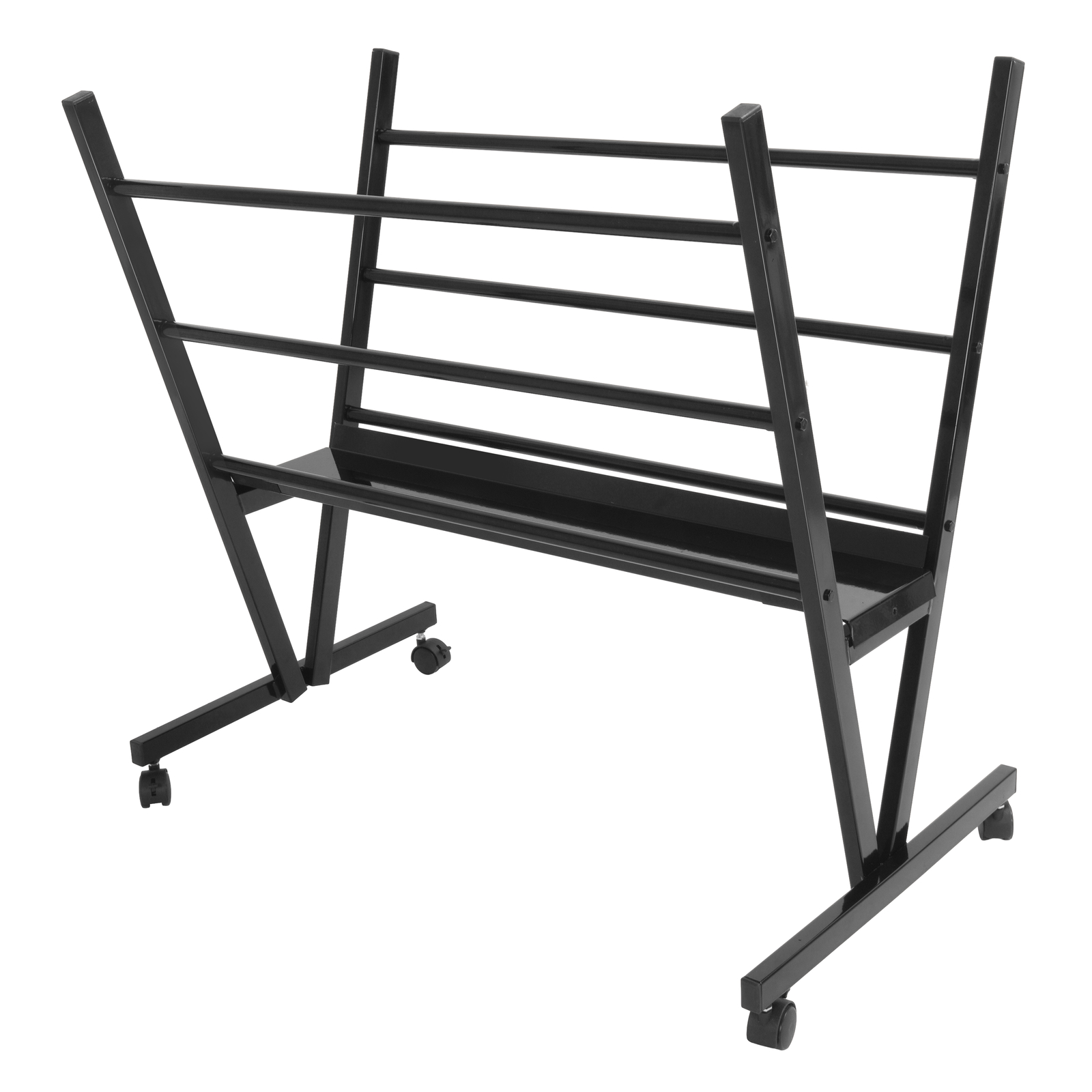 Art Storage Rack, Metal Print Rack W/ Rolling Casters Stand For Artwork, Posters