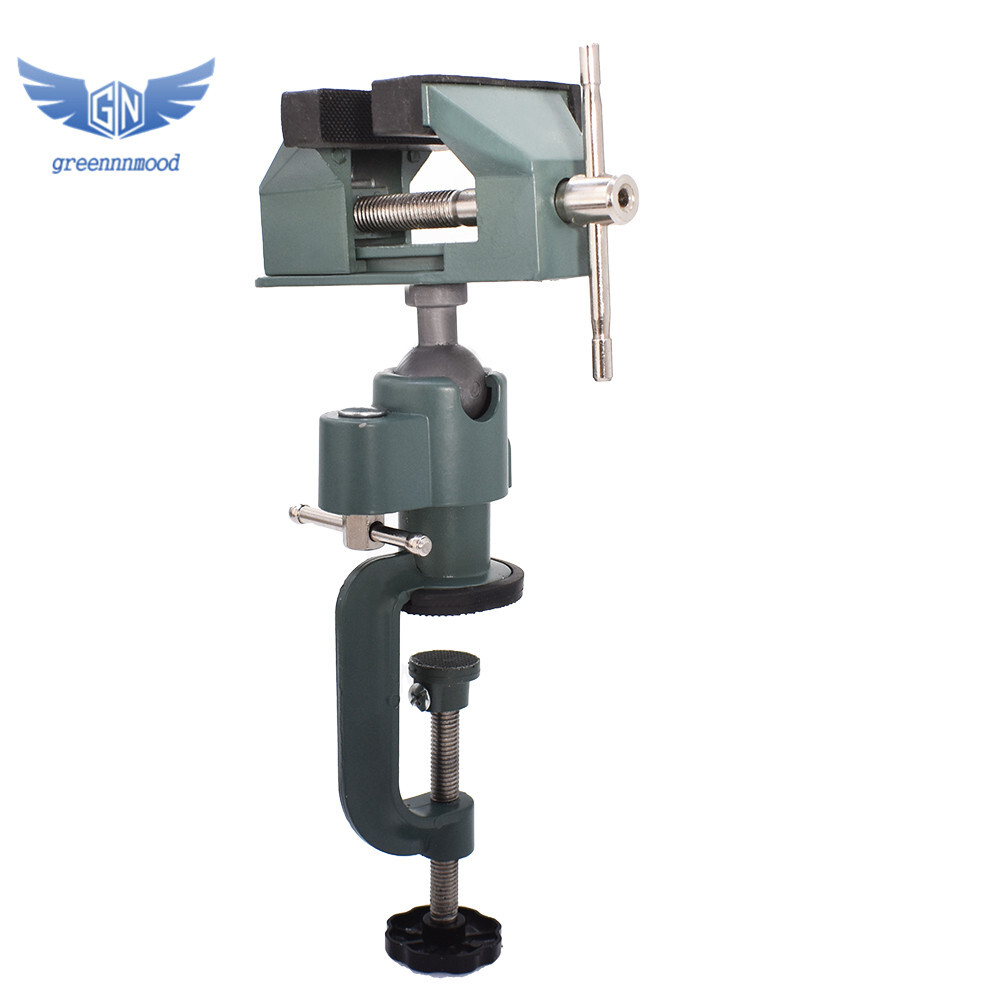 Universal Table Vise 3" Aluminum Swivel 360° Rotating for Holding Small Parts