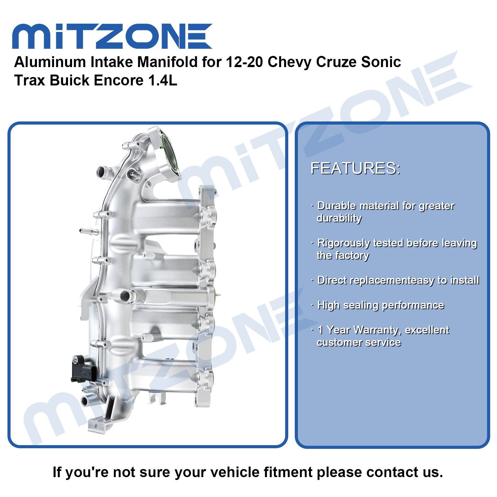 Aluminum Intake Manifold for 12-20 Chevy Cruze Sonic Trax Buick Encore 1.4L