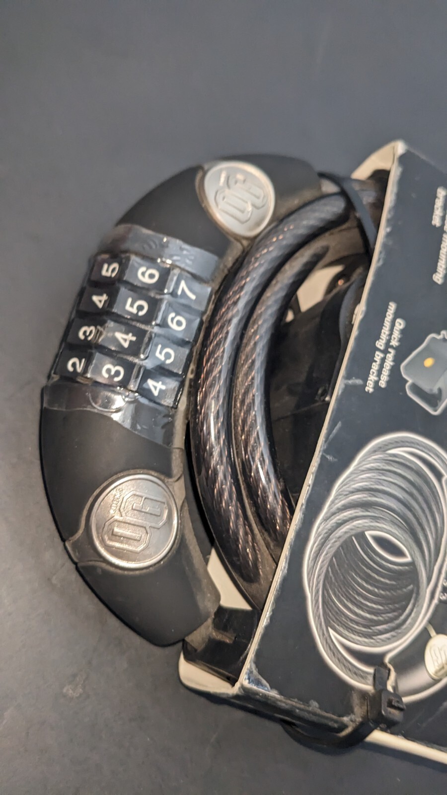 OnGuard 5503 Coil Cable Lock w Quick Release Bracket 6' L 4 Digit # NEW FREE SH