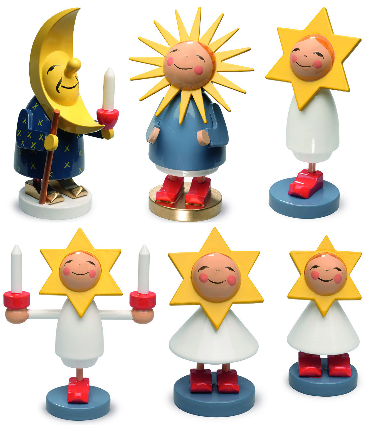 Wendt & Kühn Figurine Moon Father Moon Father Mother Sun Star Children Moon Family