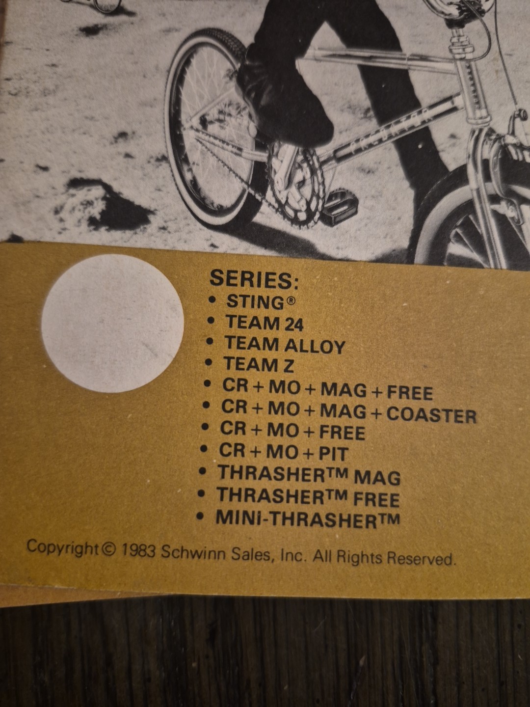 Vintage 1983 Schwinn Bmx Bicycle Owners Manual Predator Atari The Sting Team 24