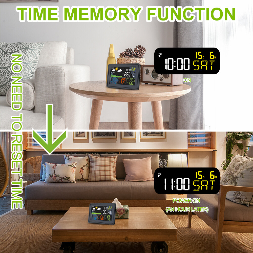 BALDR Digital Wireless Weather Station Indoor Outdoor 3 Thermo Hygrometer Sensor