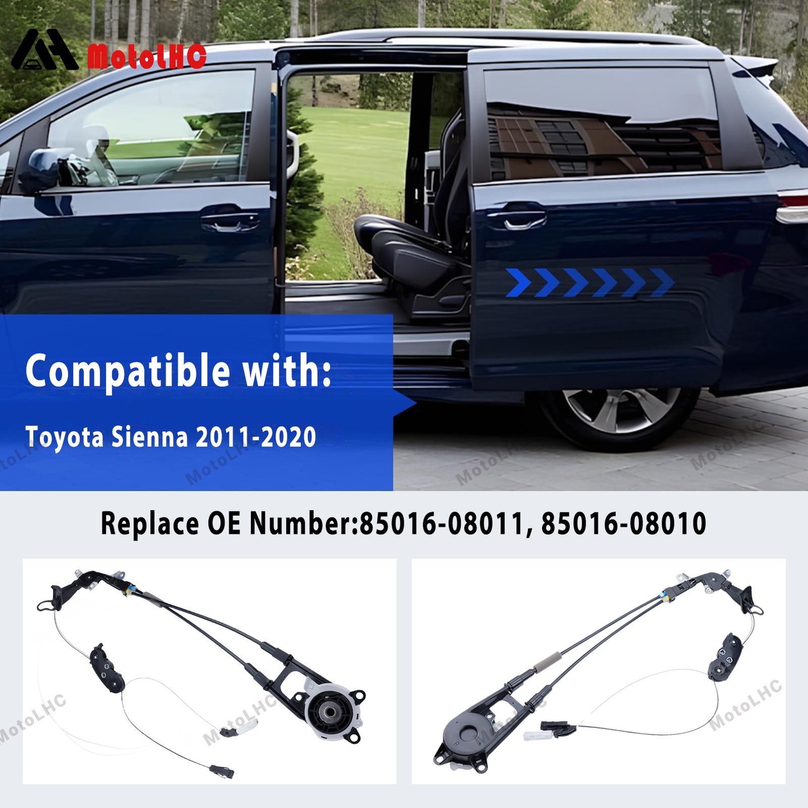 FOR TOYOTA SIENNA 2011-2020 DRIVER &PASSENGER SLIDING DOOR CABLE 85016/85015