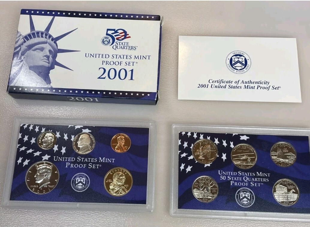 US Mint 10 Annual Proof Sets 1999-2008 OGP Box & COA 109 Coins Estate Sale Lot