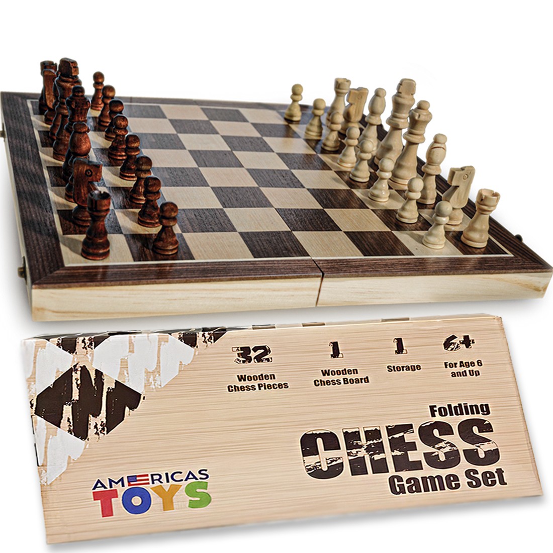 Chess Set Chess Board Game Kids Folding Chess Board 15 in Family Game Set Age 6+