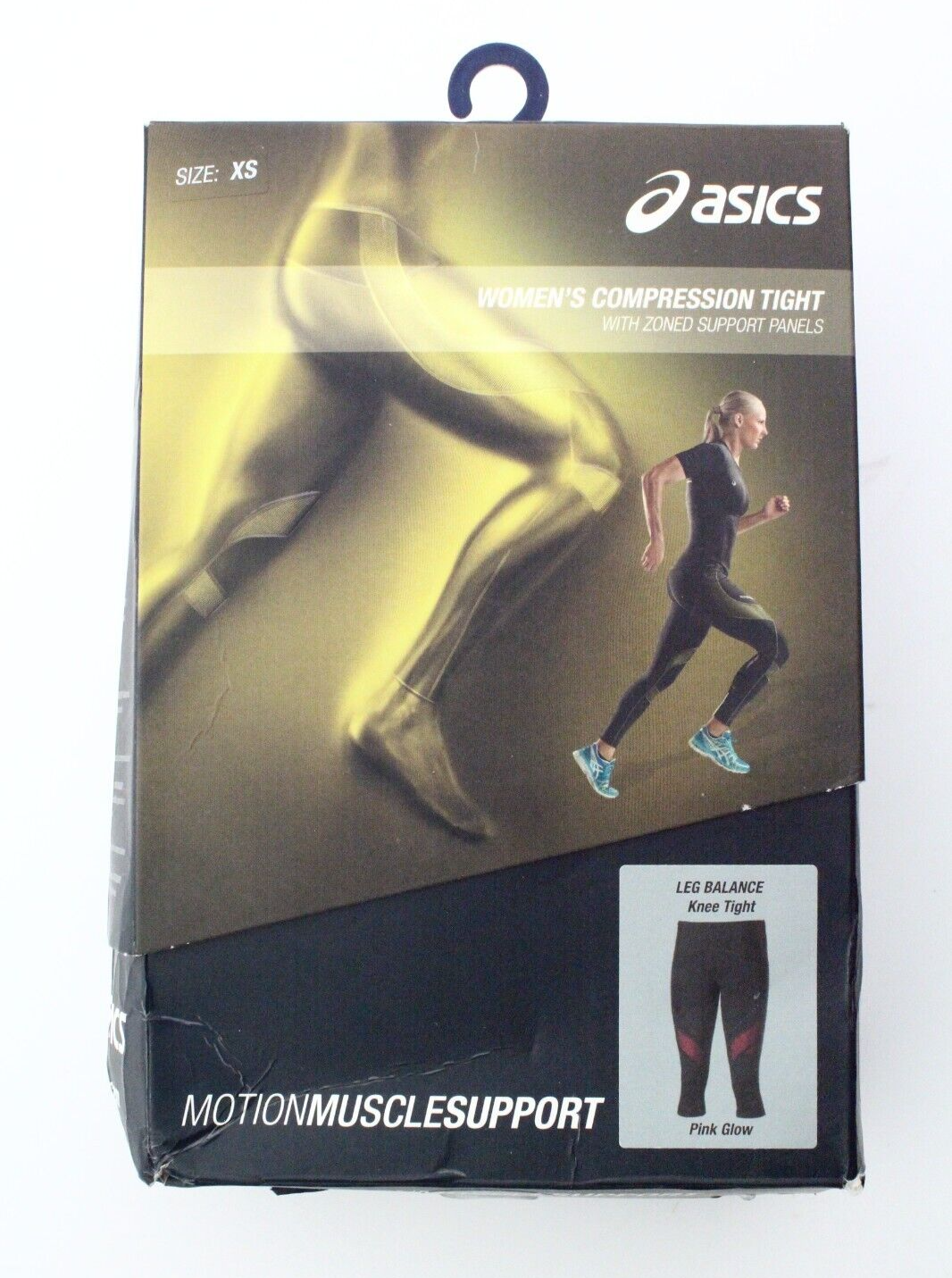 NIB - ASICS Women's Leg Balance Compression Knee Tights - Black/Deep Ruby - XS
