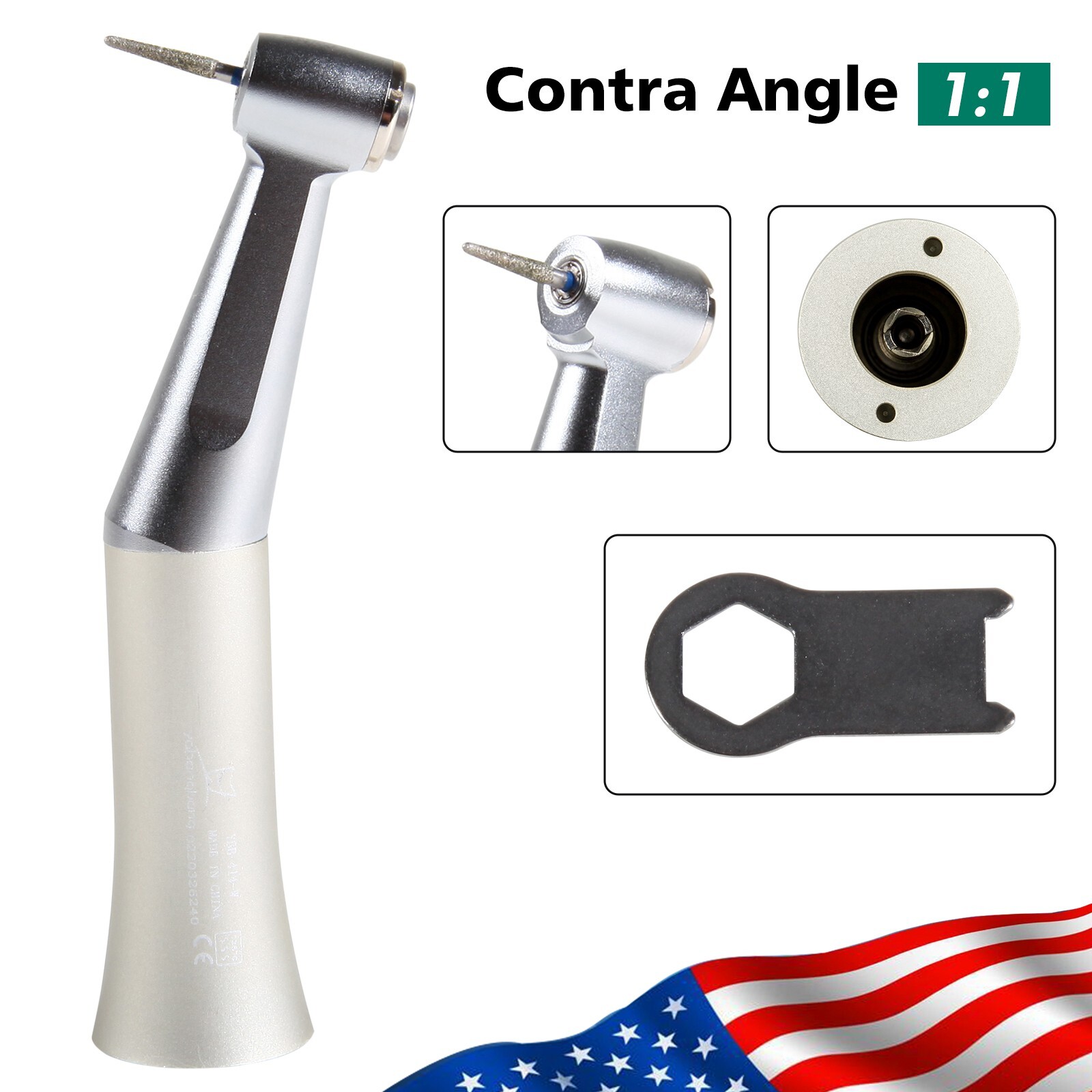 NSK Style Dental 1:1 Slow Low Speed Handpiece Push Button Contra Angle FAG