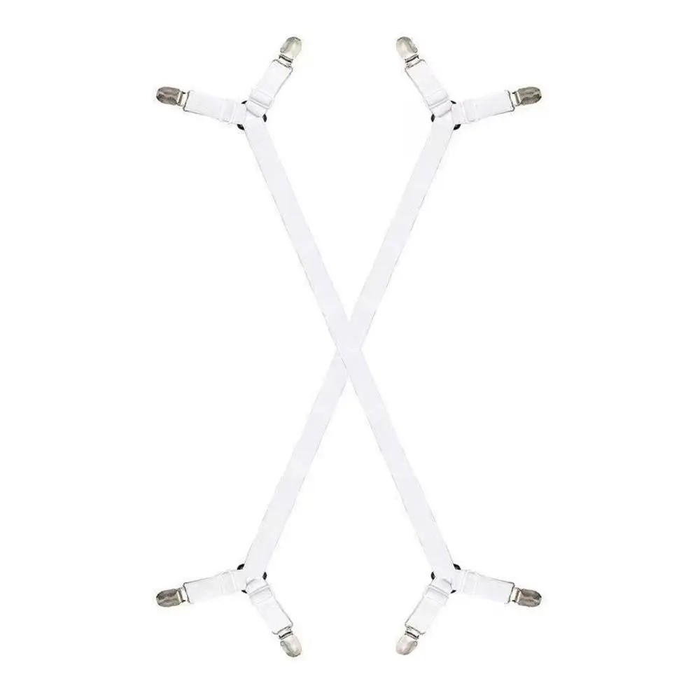2pcs Adjustable elastic bed sheet holder straps - sheet clips for bedding, sheet