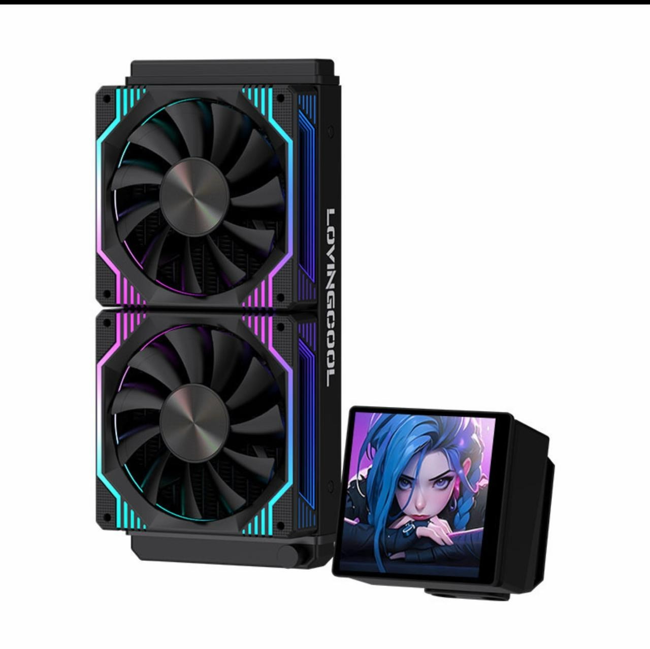 CPU Cooler with 4-inch magnetic video display and ARGB light effects