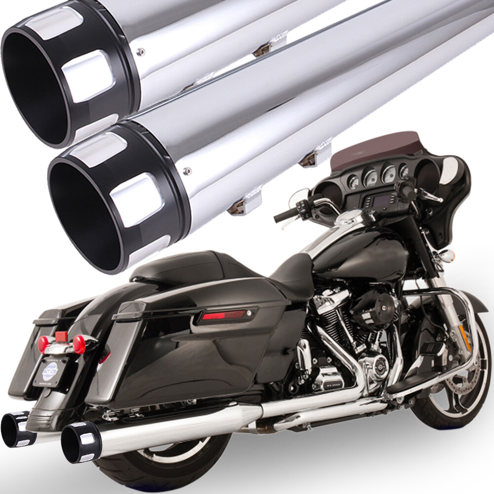DNA 4" Mufflers Exhaust Pipe For Harley 1995-2016 Road King Street Electra Glide