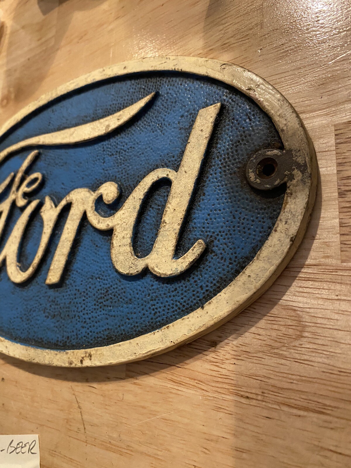 Henry Ford Motor Plaque Sign Patina Hotrod Mustang Auto Truck SOLID CAST IRON