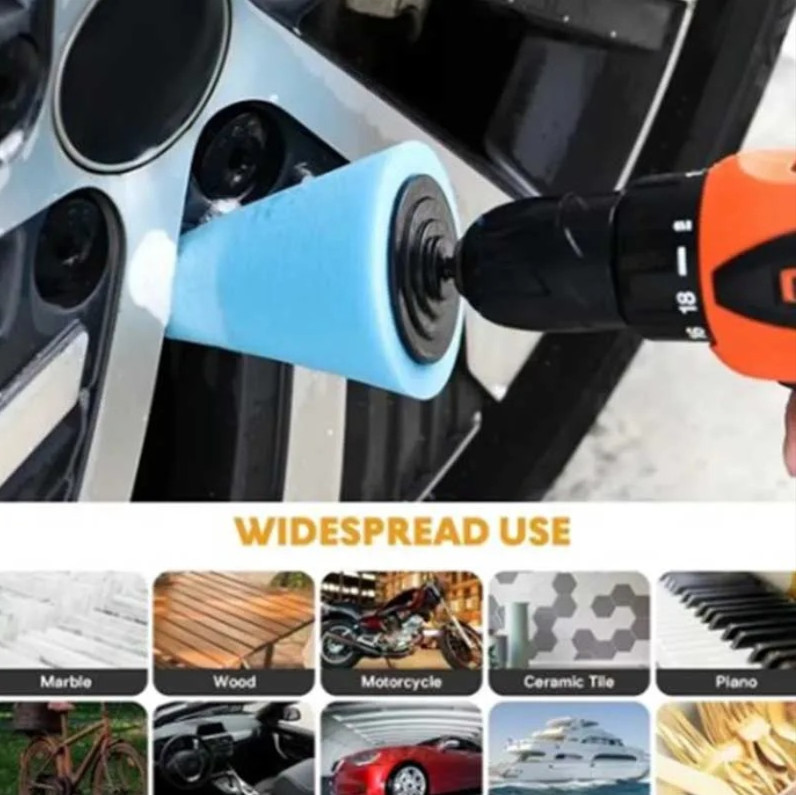 2pcs Car Hub Polishing Sponge Cones Wheel Grinding Head Waxing Tool - NEW