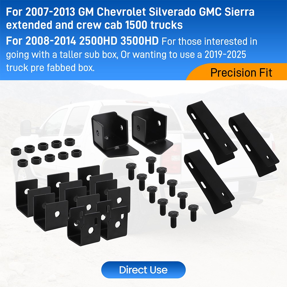 For 2007-2013 Chevy Silverado GMC Sierra Crew Cab Rear Seat Lift Kit 2.5" inch