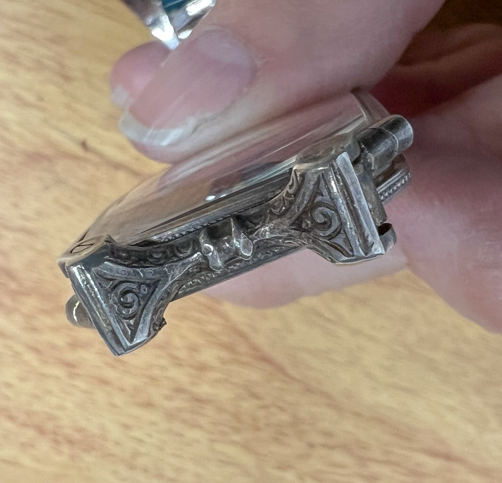 West German 835 Silver Marcasite Folding Lorgnette c1950-60