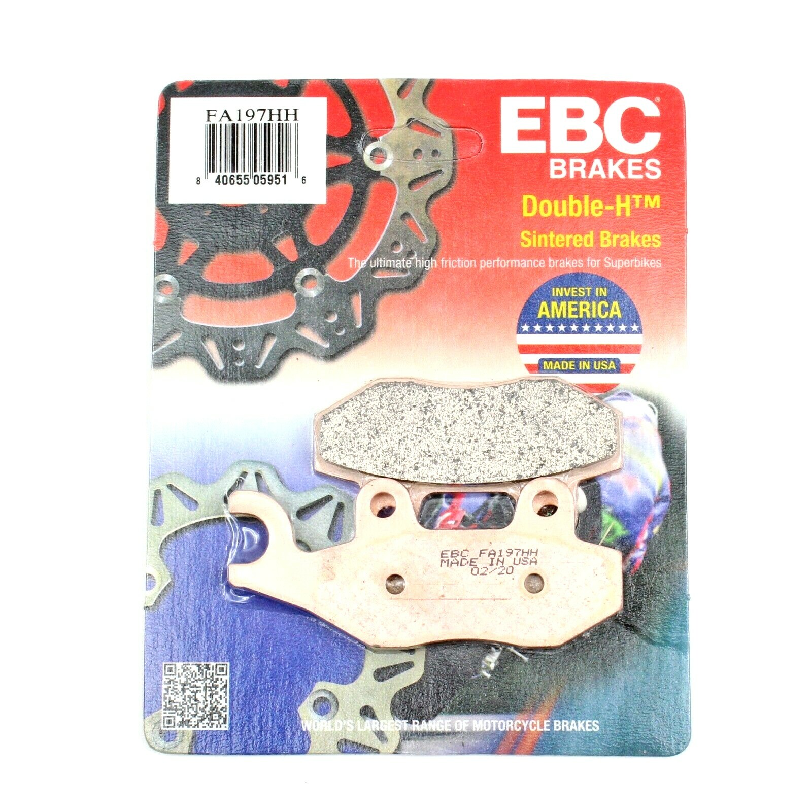 EBC FA197HH Brake Pads - HH Sintered Pads for Motorcycle - 1 Pair