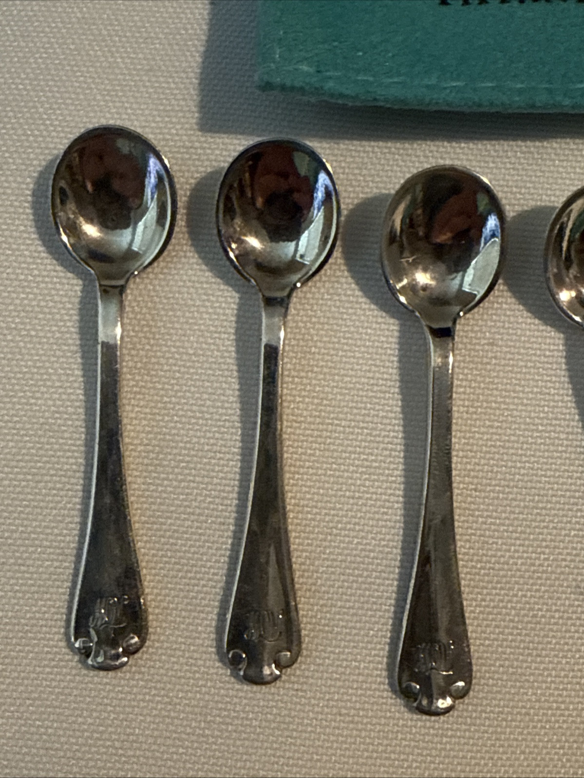 6 Tiffany & Co Antique Sterling Silver Salt Spoons