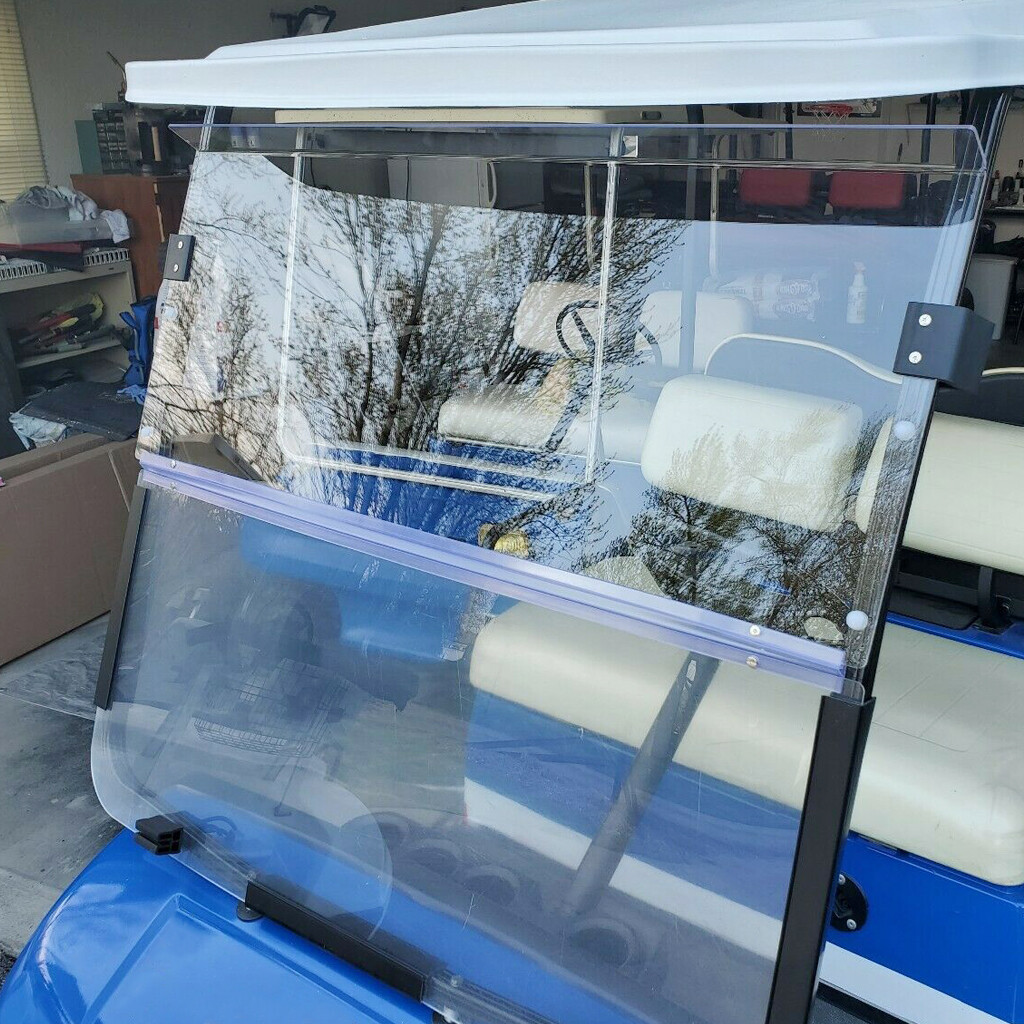 Clear PC Folding Windshield Windscreen Golf Cart Part For Yamaha G14 G16 G19