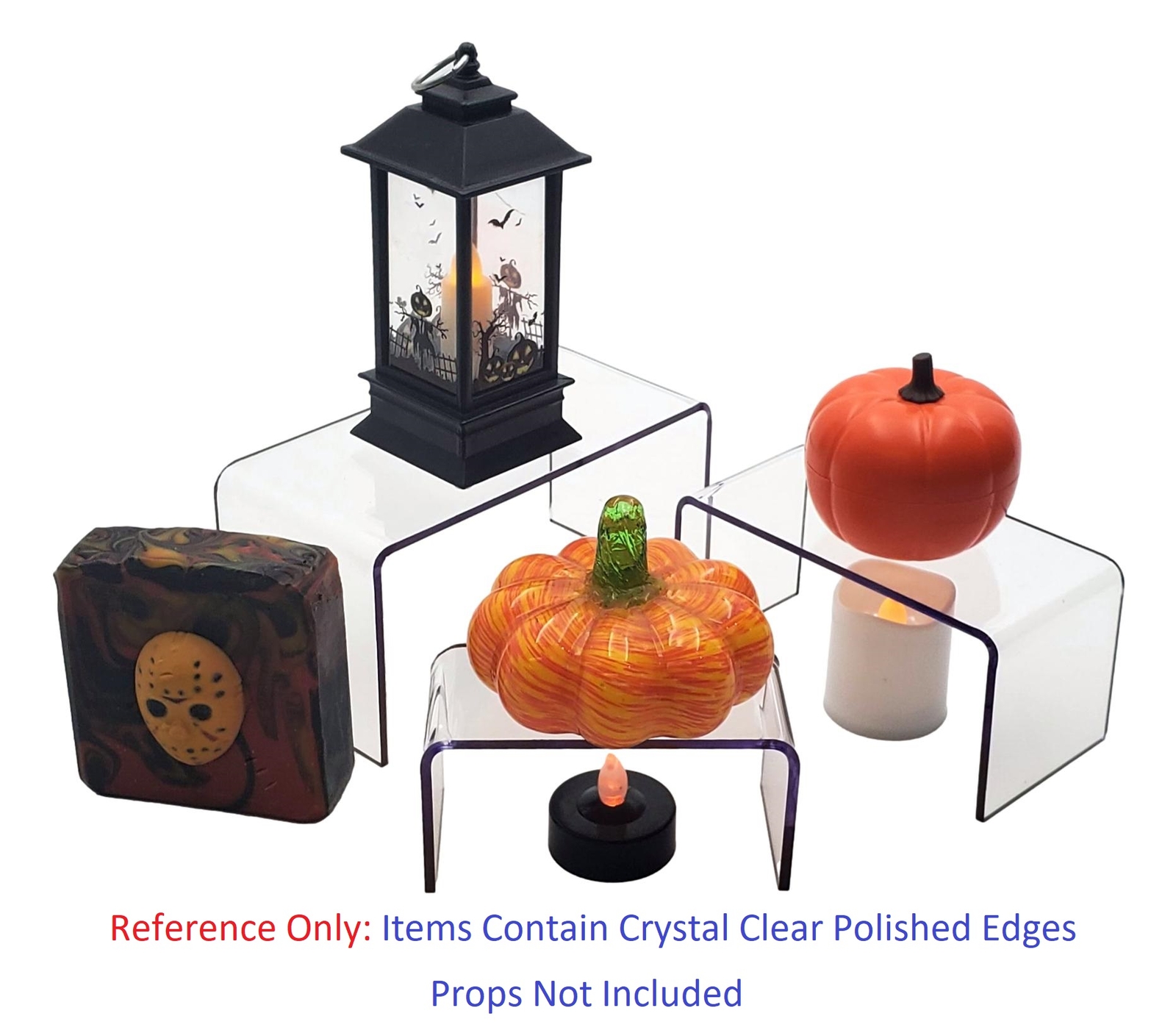 T'z Tagz Collectible Toy Figure Display Stand Clear Acrylic Decor Riser Lot of 2