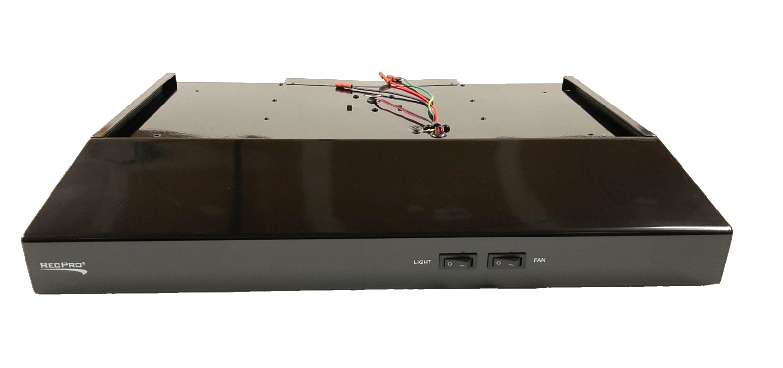 RECPRO RP-RH-22-BL RV Low-Profile 22" Stove Range Hood w/ LED Light 12VDC Black