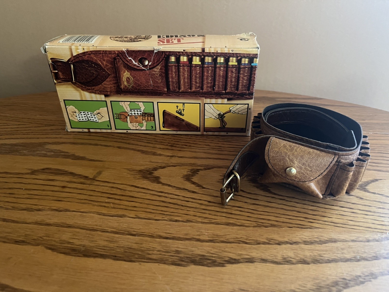 Vintage Edison Monte Carlo Doppietta Shot Gun Shell Belt Original Box Made Italy