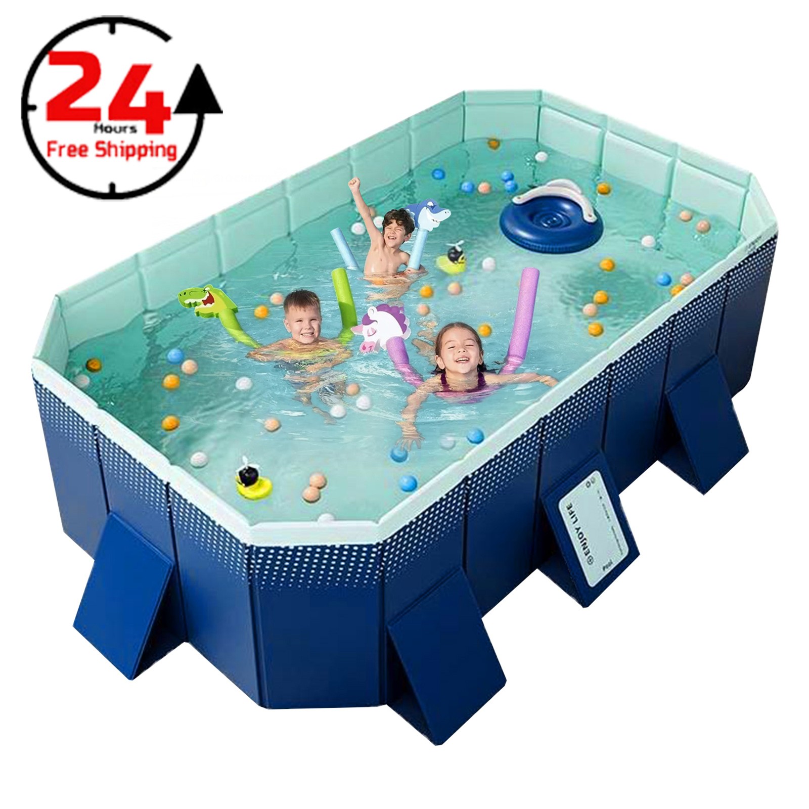 Outdoor Foldable Rectangular Swimming Pool Above Ground Pool Adult Kiddie Pool