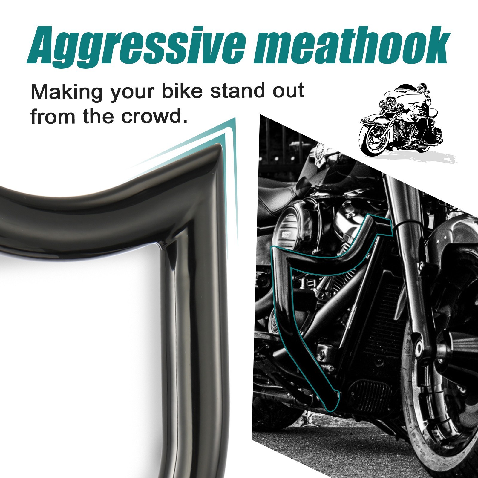 low Rider Heritage Meathook Highway Engine Guard Crash Bar for Softail 18-24