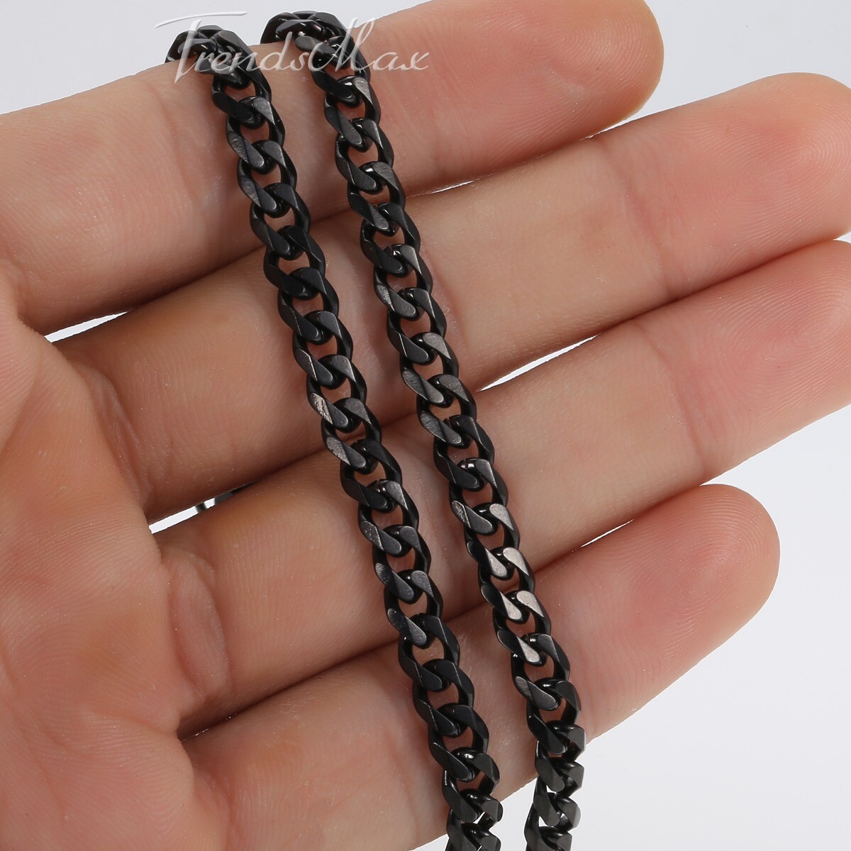 Men's Black Stainless Steel Cuban Necklace Curb Chain 3/5/7/9/11mm Wide Jewelry