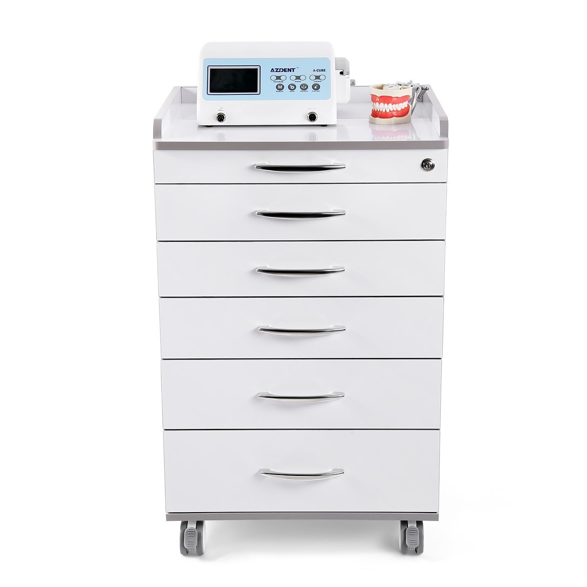 5 Drawers Dental Medical Storage Cabinet Mobile Rolling Utility Storage Cart
