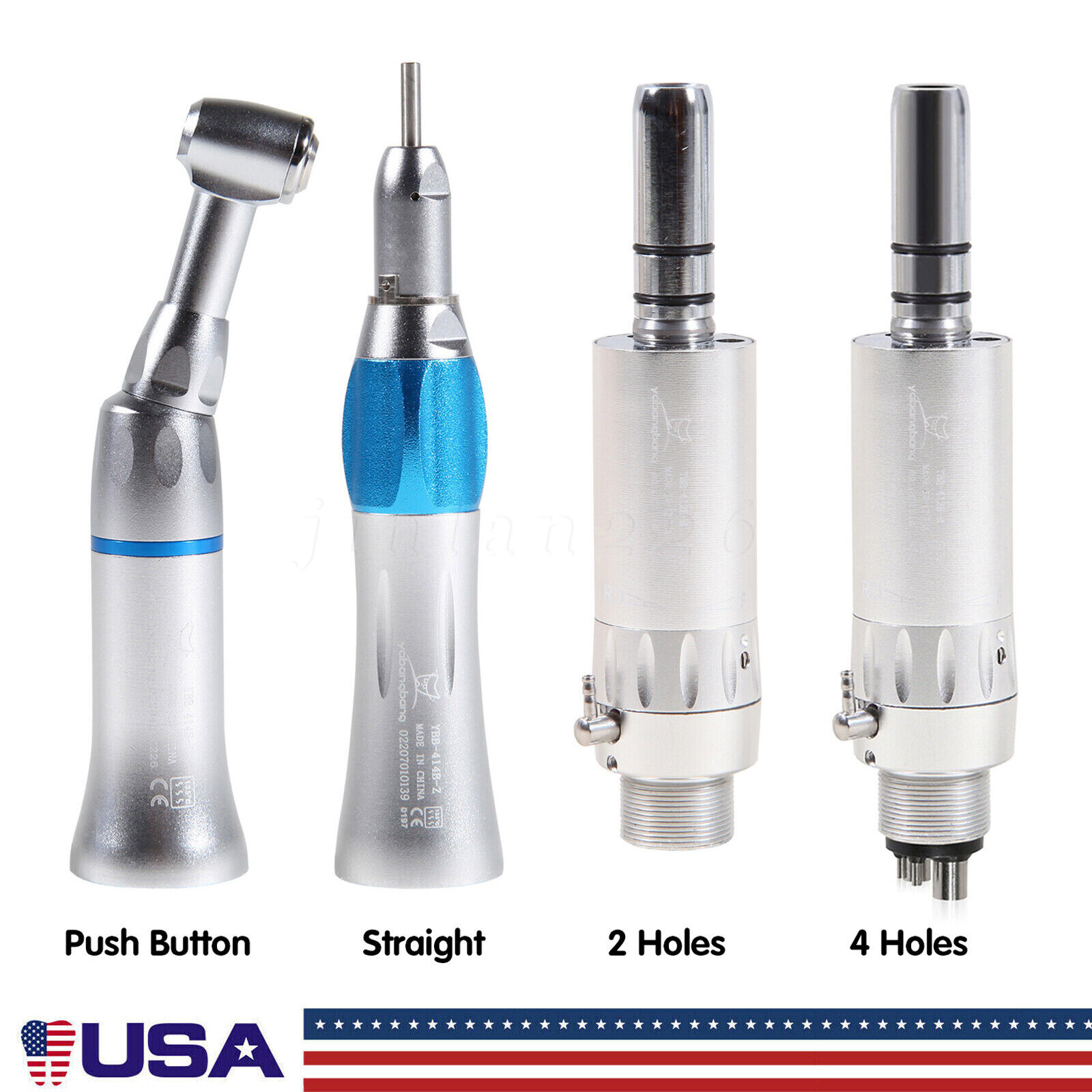 Dental Low Slow Speed Handpiece E-type Contra Angle Micro Air Motor 2/4 Hole 1:1