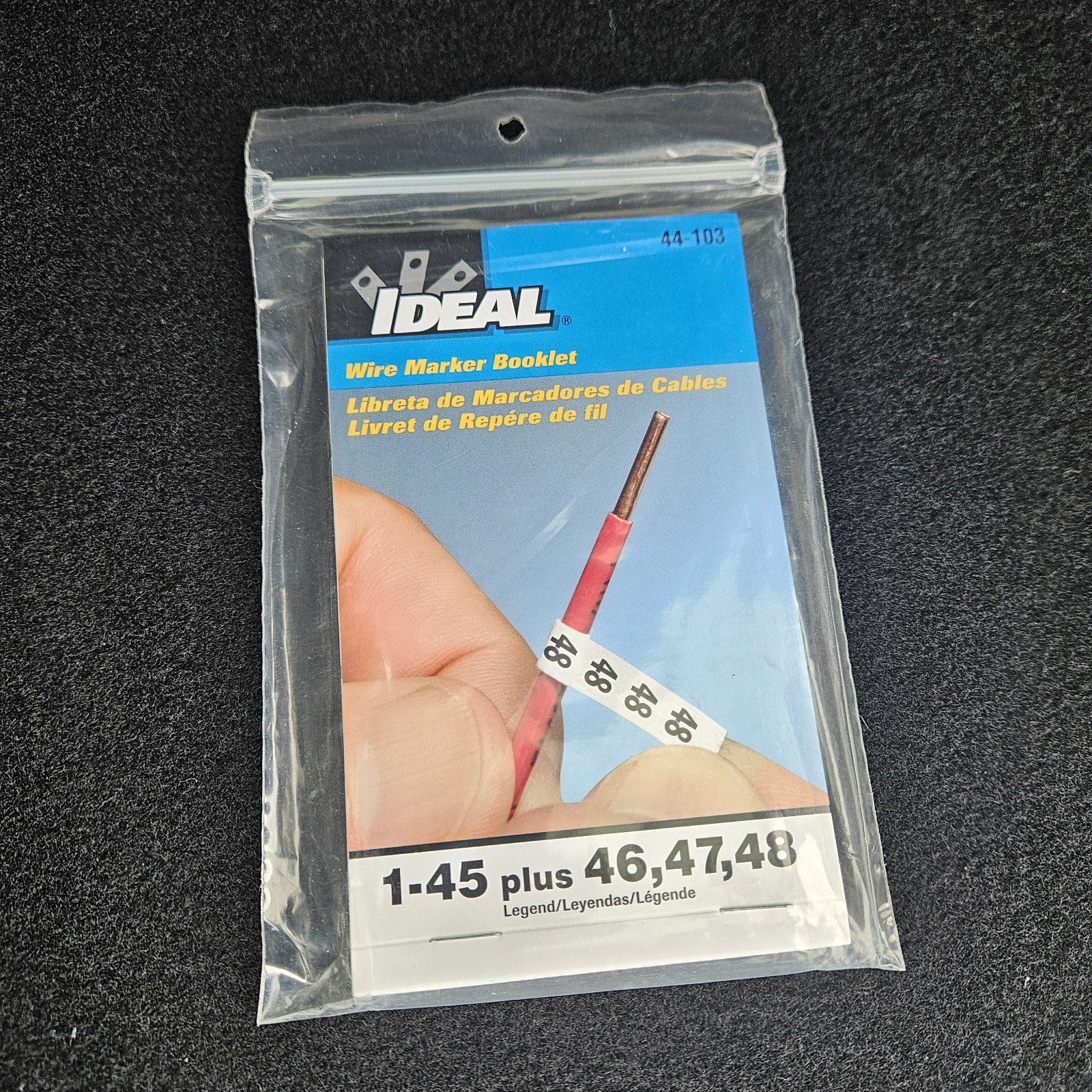 Wire Marker Booklet Ideal 44-103 Legend 1-45 Plus 46,47,48