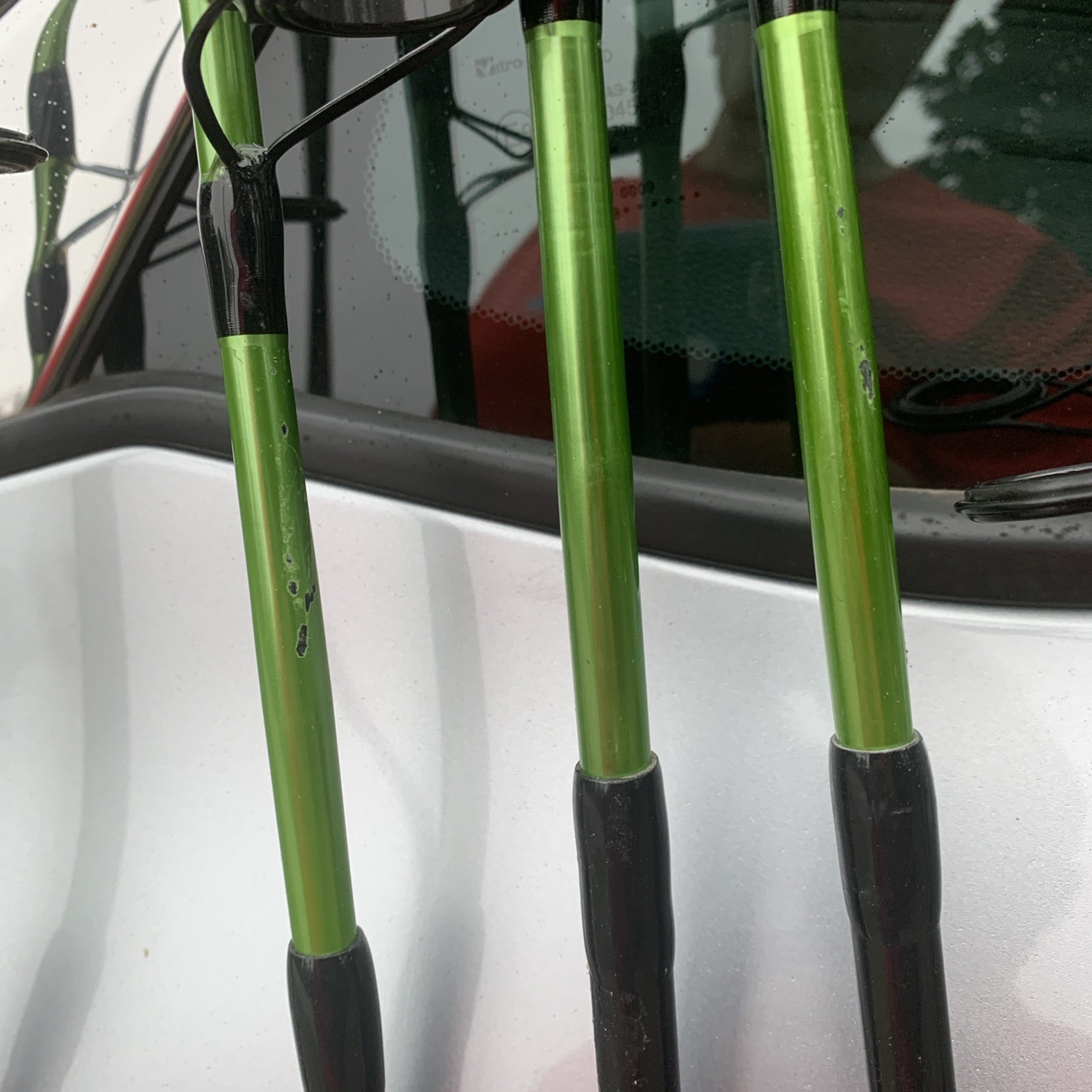 (Lot of 2) Zebco Bite Alert Spinning Fishing Rod 2pc 7' Medium Heavy 17-50lb.