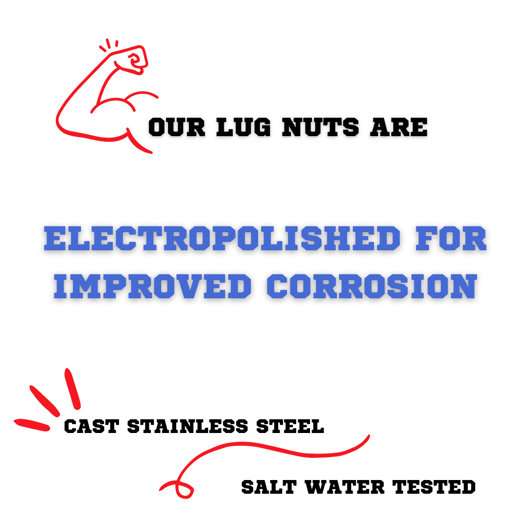 Solid 304 Stainless Steel Electropolished Acorn Lug Nuts 1/2 - 20