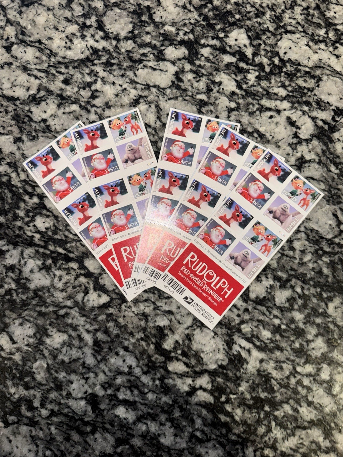 2014 USPS SHEET OF 20 FIRST CLASS LETTER STAMPS RUDOLPH THE RED-NOSED REIN 73¢