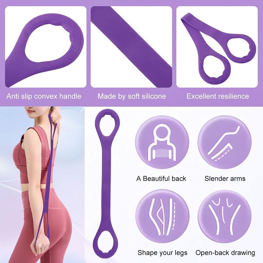 Fitness Resistance Bands- 6 Tube Pedal Ankle Puller with Handle & Tensile Rop...