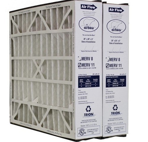 Trion Air Bear 259112-103 (2 Pack) Pleated Furnace Air Filter 20"x20"X5" MERV 11