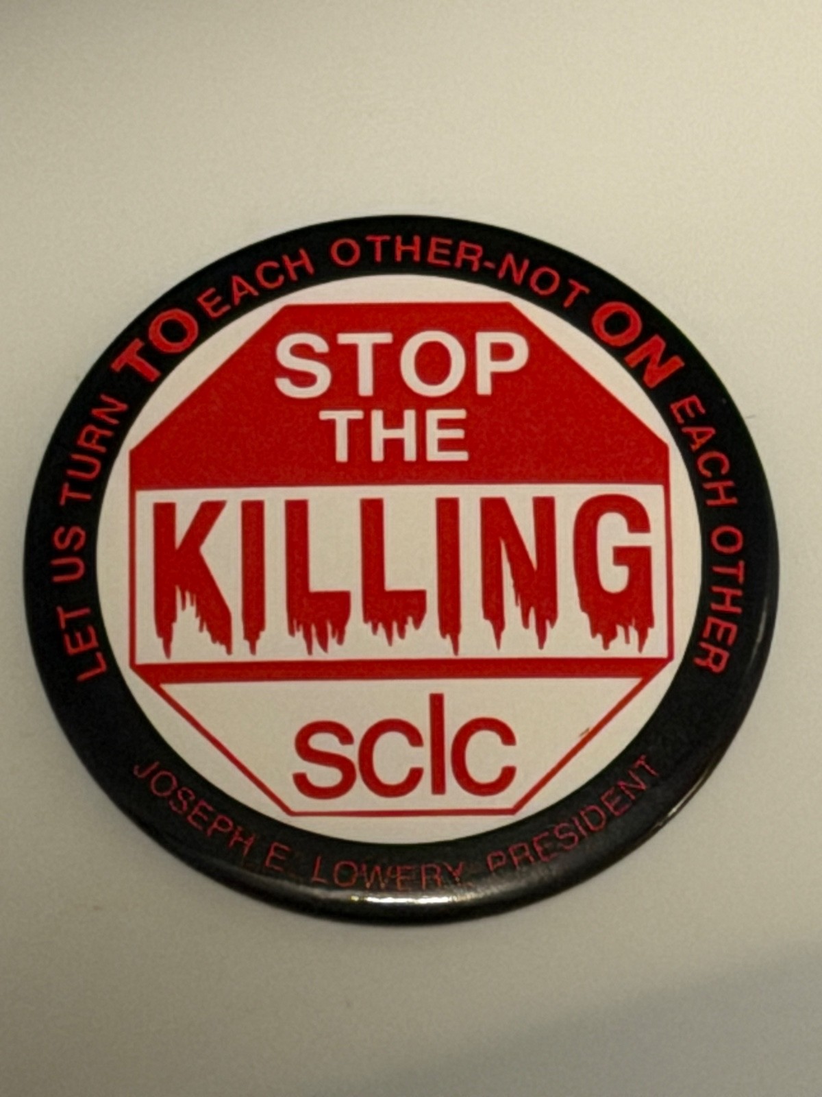 1992 Southern Christian Leadership Conference Stop The Killing civil rights pin