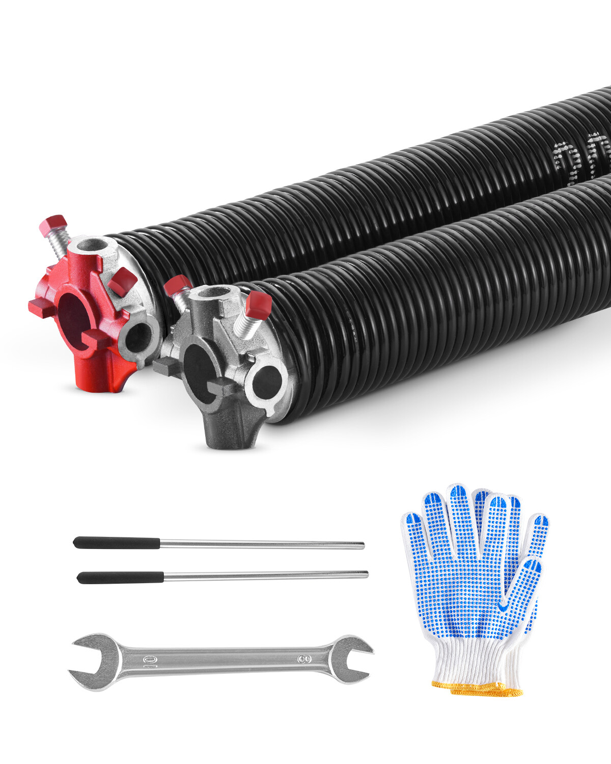 Garage Door Torsion Springs Pair of 0.207 x 2 x 24 inch with Winding Bars