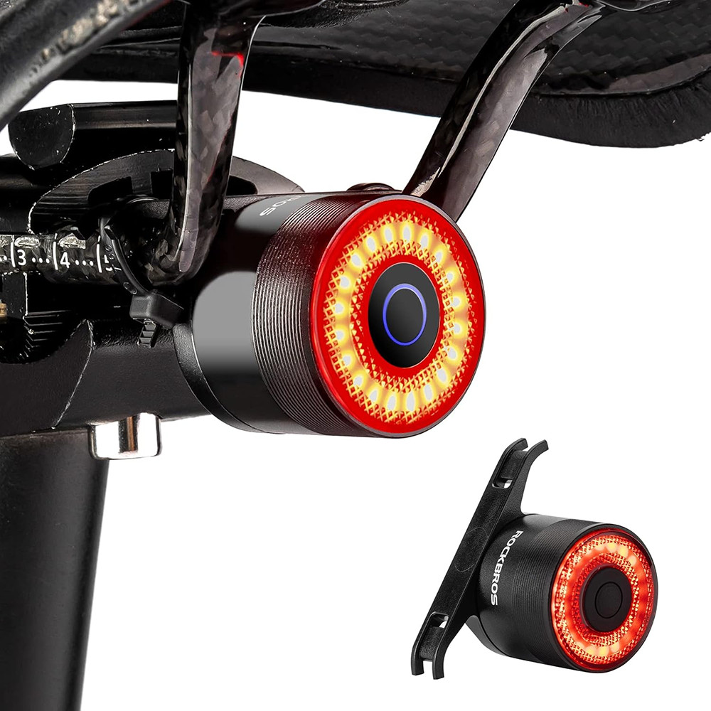 ROCKBROS Rear Light Warning Saddle Light Bike Smart Taillight Auto Brake Sensing