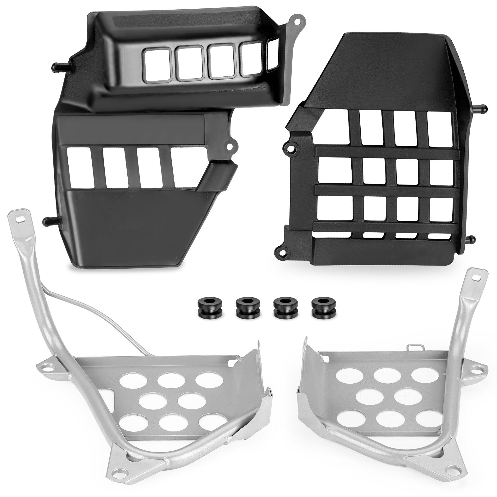 L+R Nerf Bars Silver Heel Guards footrest Stand For Yamaha 1990-2006 Banshee 350