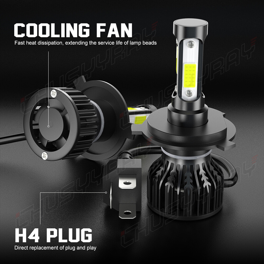 For Polaris XC 600: 1996-2003 Snowmobile 2870448; LED Headlight SUPER bulbs US